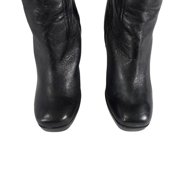 JESSICA SIMPSON! YANA BLACK SUPER SOFT GENUINE LEATHER SCRUNCHY BOOTS! SZ 7.5B - Picture 5 of 13